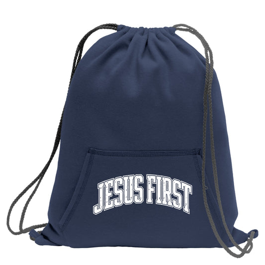 Jesus First Sweatshirt Cinch Bag