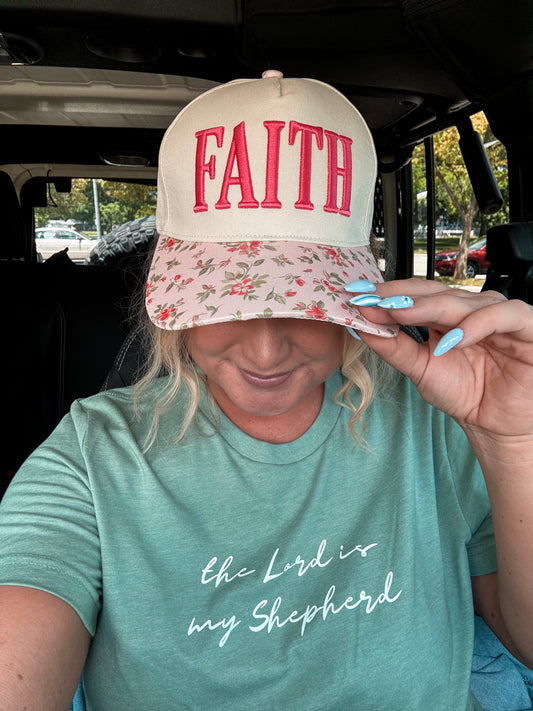 Faith Floral Trucker Hat